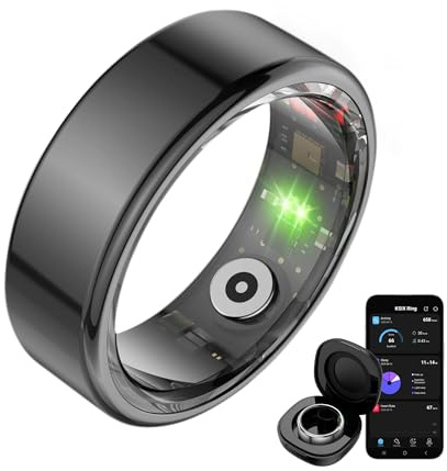 KSIX - Anello intelligente per uomo e donna con monitoraggio delle attività, passi e calorie, smart ring che misura ossigeno nel sangue, cardiofrequenzimetro, controllo del sonno, impermeabile per 3