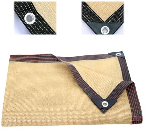 Bâche d'ombrage anti-UV à 90 % en maille avec œillets, 7,6 x 7,6 m, idéale pour terrasse, pergola, serre, poulailler, niche, appartement, balcon (vert)