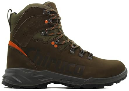 CHIRUCA - Stivali con lacci goretex, impermeabili, mezza canna, trekking, caccia, campo, per: uomo, Kaki, 45 EU