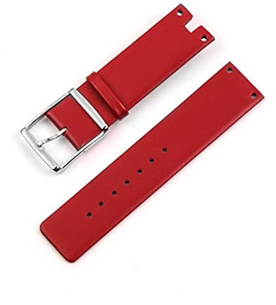 JASMKLX Damenuhr-Bands Fit For CK K94231. Leder Weiche Dauerhafte Passform For Calvin Klein Strap Armbands 2 2mm Weiße Schwarze Braune Rote Männer(Red)