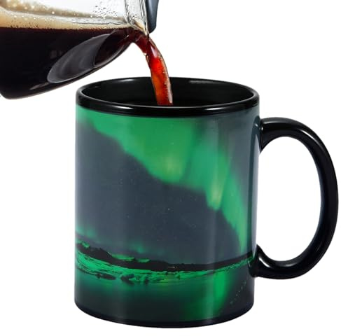 Generisch Nordlichter-Tasse Mit Farbwechsel, Farbwechselnde Keramik-Kaffeetasse, Beheizte Keramik-Kaffeetasse, Hitzeempfindliche Zaubertasse, Personalisiertes Geschenk