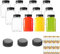 Tlczrva Lot de 12 petites bouteilles de jus réutilisables en plastique PET avec couvercles inviolables pour stockage, smoothies, boissons pour enfants – Mini conteneurs transparents pour voyage, école