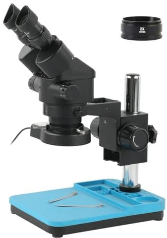 Mikroskop 7X 3,5X 90X Zoom Industrie Desktop Stereo Binokular Mikroskop WF10X/20mm große feld Objektiv w/Basis stehen for Telefon PCB Löten(With 2.0x)