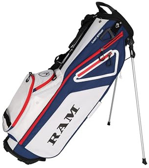 Ram Golf 7.5 Sunday Golf Carry/Stand Bag, Navy/White/Red
