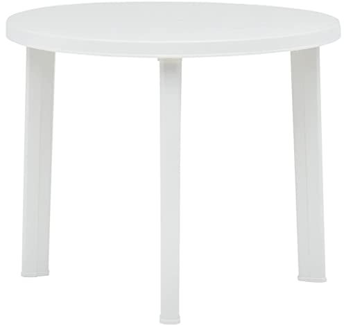 Myheimly Gartentisch Weiß 89 cm Kunststoff