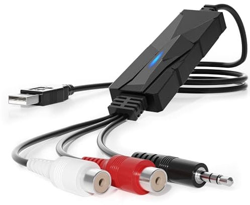 DriverGenius AudioXfer | USB Audio Grabber – Audio von Kassette, Vinyl, MD & Mehr über 3,5mm/RCA-Anschlüsse Aufnehmen für Musikliebhaber & Podcaster | Kompatibel mit PC, Mac & Linux (2 Stück/Packung)