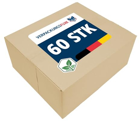 VERPACKUNGSFUXX Faltkartons 60 Stück | 345 x 295 x 155 mm Außenmaß | stabile Versandkartons aus brauner 2-welliger Wellpappe | Kartons zum sicheren Verpacken & Versenden