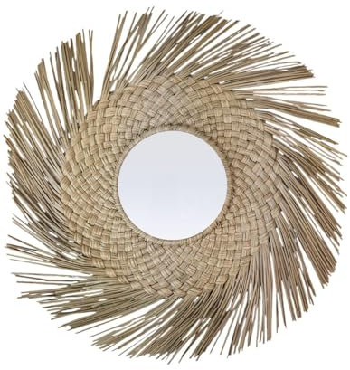 Villa Métisse Miroir Bohème ⌀50cm en Paille | Forme Soleil