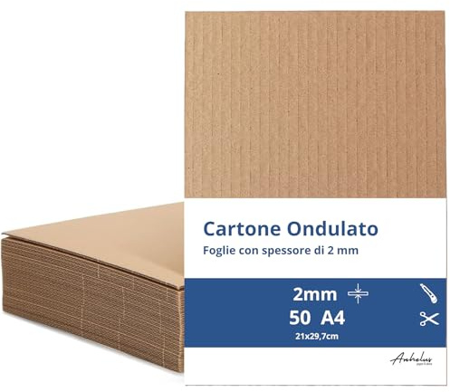 50 Hojas A4 Cartón manualidades 2mm tamaño 21x29,7cm | Carton corrugado 2mm