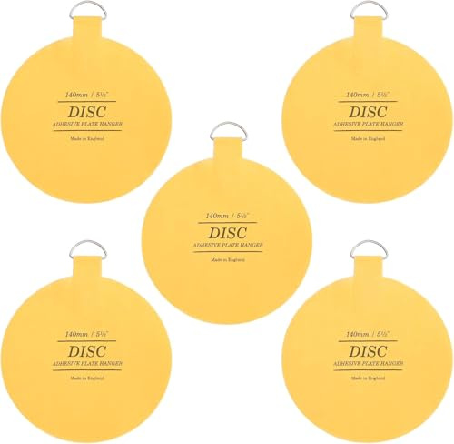 Disc Plate Hanger for Walls - Invisible Self Adhesive Plate Holder 5 Pack (5½/140mm)