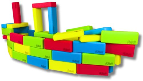 RIWI® 48er mini Bausteine Set | kleine weiche Schaumstoff Bauklötze | kompakte Spielsteine | TÜV & Öko-Tex Zertifiziert | Waschmaschinenfest