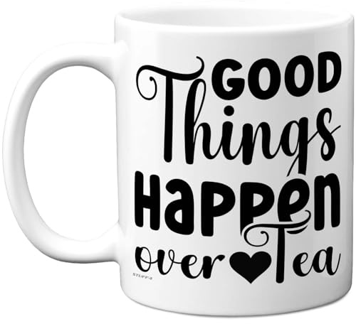 Stuff4 Lustige Tee-/Kaffee-Geschenke – Gute Dinge über Tee-Becher – Neuheit Geschenke für Freunde Kollegen von Kollegen Freunden, Geburtstagsgeschenke, lustige Geburtstagsgeschenke, 325 ml, Keramik