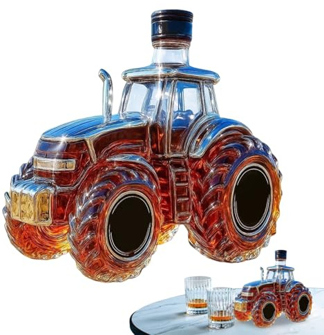 Whiskey-Glasflaschen | 300 ml Traktor-Design Getränkebehälter | -Alkoholflasche für Wodka | für Bourbon-Getränke, Getränke, Familientreffen, Party, Weihnachten, Hochzeiten, Restaurant, Grillen