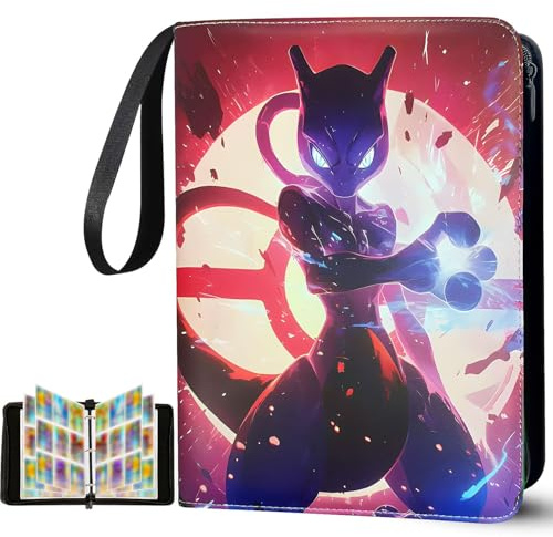 Card Binder for Pokemon 900 Pockets, Trading Card Binder 9 Pocket 50 Pages, Card Holder with Zipper, Portable Trading Card Album