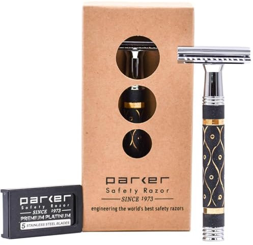 Parker Safety Razor 65R Superschwergewicht Doppelkante Sicherheitsrasierer & 5 Klingen