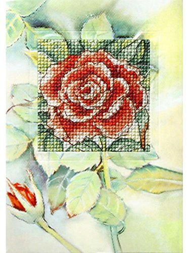 Orchidea Rose Card Cross Stitch Kit