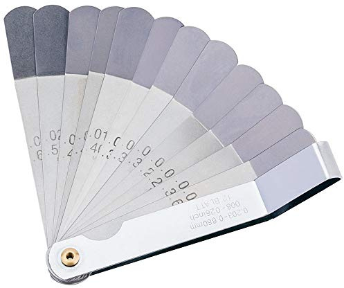 Draper 51729 Metric and Imperial Angled Tappet Gauge, 12 Blade,Blue,16.1 x 7.1 x 1.8 centimetres