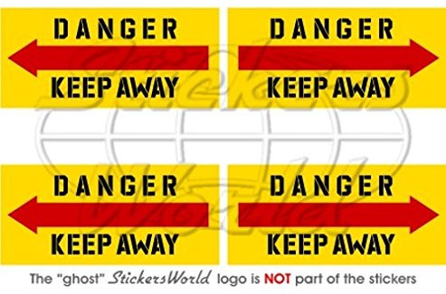Danger Keep Away Hubschrauber Heckrotor 5,1 cm (50 mm) Vinyl Sticker, Aufkleber X4