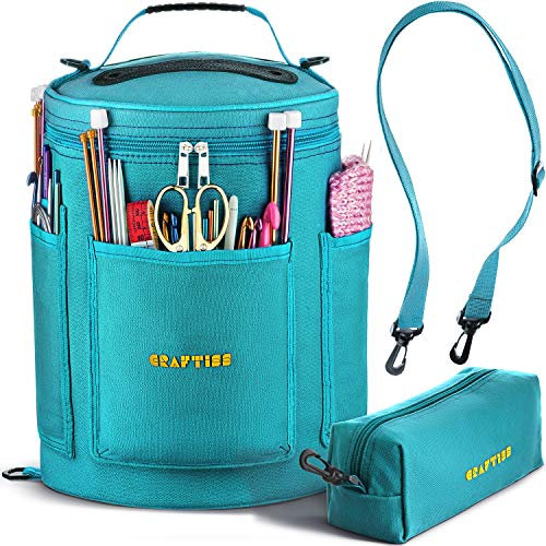 Stricktasche zur Aufbewahrung von Garn – Beste Garnaufbewahrung Langlebige Leinen-Garntasche – Garn Organizer Häkeltasche mit Strickzubehör Tasche