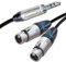 Neutrik TRS Jack Split to 2x Dual Female XLR Leads. Balanced Duplicator Cable (5m)