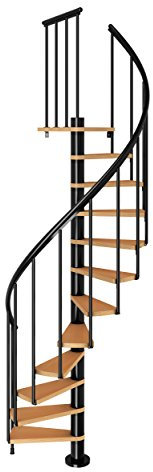DOLLE Spindeltreppe Calgary Höhe 244,8-280,8 cm Stufen Buche Unterkonstruktion anthrazit Durchmesser 140 cm
