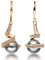 Mimei Boucles d'oreilles Perle Grise, 18k Or plaqué Et Cristal, Boucles d'oreilles Pendantes Femmes Maman, Cadeau Noël Anniversaire Mariage