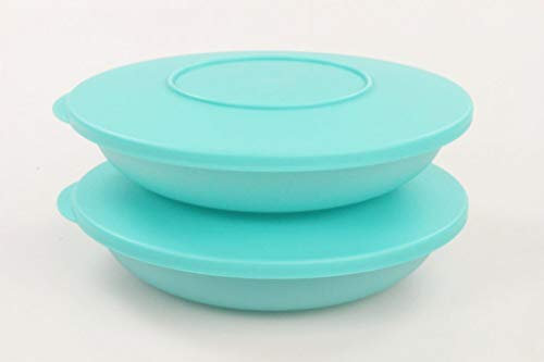 TUPPERWARE Junge Welle Teller 700 ml türkis Swingtime mit Deckel (2)