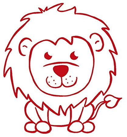 TimeTEX - Siebdruck-Stempel Perpetuum rund „Löwe“ | Ø 25 mm | Roter Abdruck | Wiederbefüllbar & ohne Stempelkissen | Für Schule, Belohnungen & Zuhause