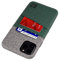 Dockem Wallet Case for iPhone 11 Pro Max: Built-in Metal Plate for Magnetic Mounting & 2 Card Slots (6.5 Luxe M2 Synthetic Leather, Green & Grey)