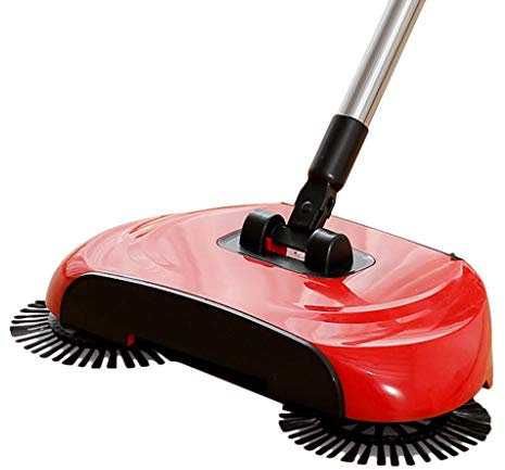 Escoba NLIAN Barredora Automática De Empuje Manual, 3 En 1 Limpieza Doméstica Rotación Automática De 360º para Limpieza Doméstica Barredora Manual Automática (Color : Red)