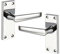 EUROART Victorian Lever Latch Door Handles in Polished Chrome Finish & Dimensions 100mm x 40mm