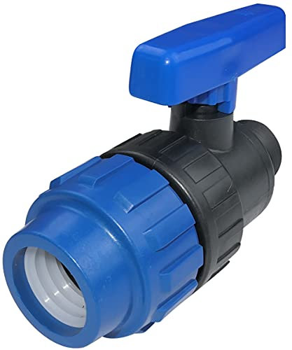 AERZETIX - C51799 - Ventil/absperrhahn bis kugelhahn außengewinde 1'' x schlauch Ø32mm zum einschrauben - klemmverschraubung - aus kunststoff