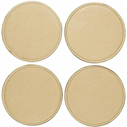 Lot de 4 Dessous de Verre Design Lilo 10cm Or