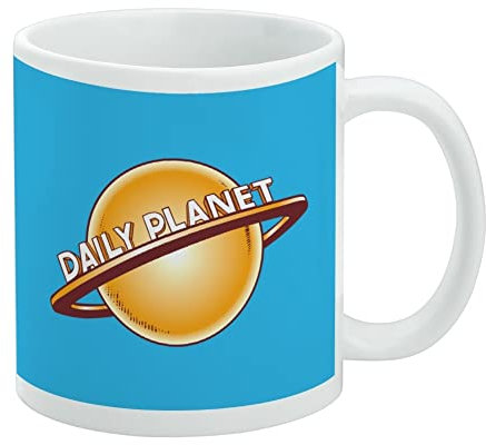 Superman Daily Planet Ceramic Coffee Mug, Novelty Gift Mugs for Coffee, Tea and Hot Drinks, 11oz, White