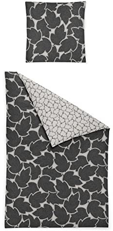 Irisette Edel-Flanell Bettwäsche Set Alpaka 8413 grau 135 x 200 cm + 1 x Kissenbezug 80 x 80 cm