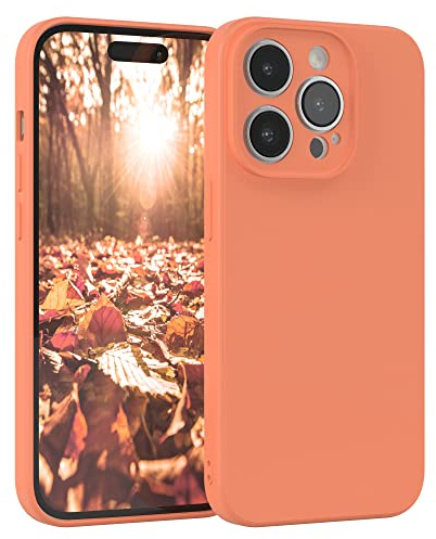 EAZY CASE - Silikonhülle für iPhone 14 Pro Hülle Silikon Case Orange weich stoßfeste Handyhülle Schutzhülle mit Kameraschutz Dünn Premium Schutz Cover TPU Phone Bumper in Pastell Hellorange Matt