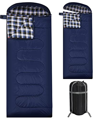 REDCAMP Baumwoll-Flanell-Schlafsäcke für Camping, 3-Jahreszeiten, Warmer und bequemer Erwachsenen-Schlafsack, Umschlag mit 2/3/1,8 kg Füllung