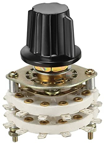 Rebower Band Selector Rotary Switch(w Knob), 6P3T 6 Pole 3 Throw, 2 Deck [for Radio, TV, Industrial Machine Control Unit] - 1 Pcs