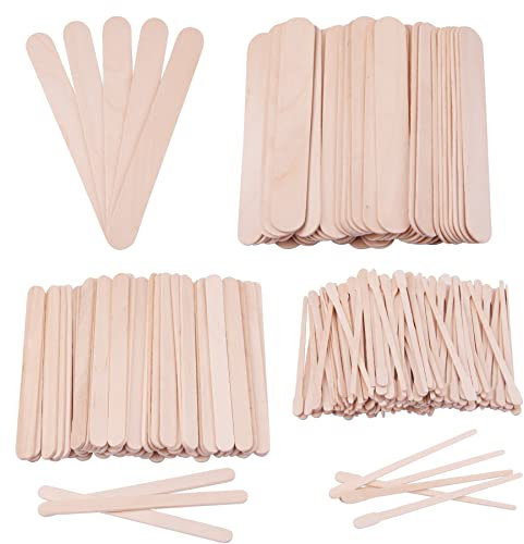 BQTQ 310 Pièces Spatule Bois Epilation Bâtons Applicateurs à Cire Spatule Cire Epilation Spatule pour Épilation Sourcils Lèvres Corps, 3 Modèles