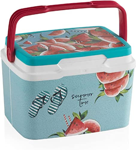 Mugar- Neveras de Playa con Estampado Veraniego con Asa y Cierre Hermético-Modelo Watermelon- Neveras de 5 o 29 litros con Estampado Divertido (5 litros)
