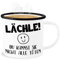 Emaille Becher Blechbecher - Statement Sprüche - Lächle du kannst sie nicht alle töten Emoticon schwarz - 300 ml - Weiß Schwarz - sarkasmus schlechte laune tasse spruch mit sprüchen metalltasse
