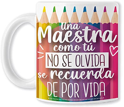 BAOBAB REGALOS Una Maestra Como Tú, no se olvida, se recuerda de por Vida - Taza Profesores y Profesoras Fin De Curso - maestro - maestra - Docentes. Cerámica blanca Ideal Para beber Café