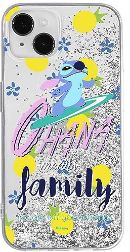 ERT GROUP mobile phone case for Apple Iphone 14 PLUS original and officially Licensed Disney pattern Stitch 004 optimally adapted to the mobile phone, with glitter overflow effect