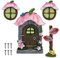 Grantop Miniatur Feentür und Fenster für Bäume Set, Feentür Garten Feen Tür Fenster für Bäume, Im Dunkeln Leuchtende Garten Wichteltür, Miniature Elf Door Garden Decoration für Baumstamm