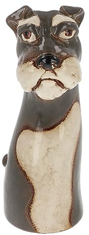 Village Pottery Top Dog Vase Collection - Boxer, Collie, Basset, Patch and More! (Schnauzer)