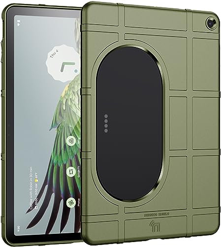 Case for Google Pixel Tablet (2023), Nakedcellphone Special Ops Tactical Armor Rugged Shield Protective Cover [Anti-Fingerprint, Matte Grip Texture, Dock Compatible] - Olive Green