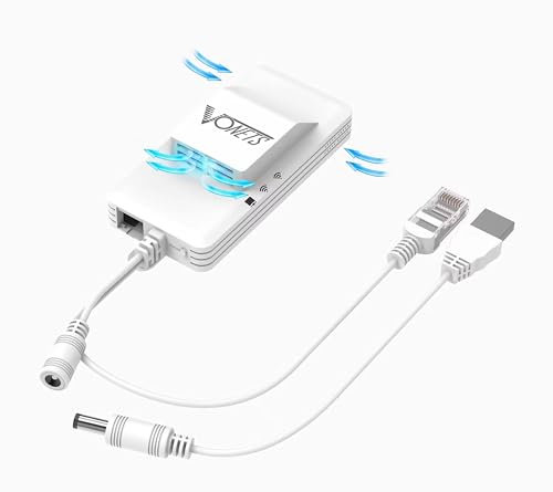 VONETS VAP11S-D232 Adaptateur Industriel WiFi 2,4 G/5 GHz vers Ethernet Gigabit sans Fil Bridge 100/1000 Mbps LAN Port 2 Ports série 4 antennes puissantes intégrées Ethernet WiFi Adaptateur