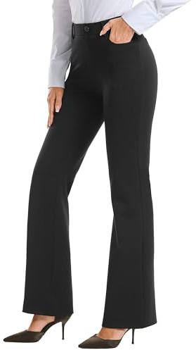 Stelle Womens Bootcut Stretch Dress Work Pants Slacks with Pockets Pull On