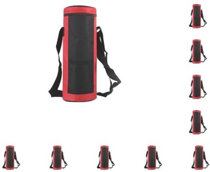 Lot de 10 sacs isothermes pour bouteille d'eau avec sangle réglable en tissu Oxford étanche pour isolation thermique Rouge