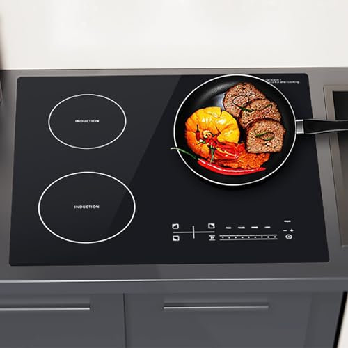 3 Burner Induction Cooktop, 24 Inch Electric Cooktop, Built-in Induction Cooker with Timer, Child Safety Lock, Sensor Touch Control, 220-240V Drop in Hot Plate Hard Wire(NO PLUG) for Home, kitchen